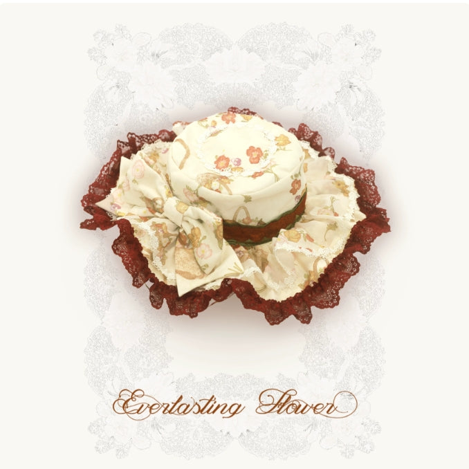 Blossoming Hibiscus Lolita Original Raccoon Sleeve Collar Blouse & Tiered Half Skirt Set
