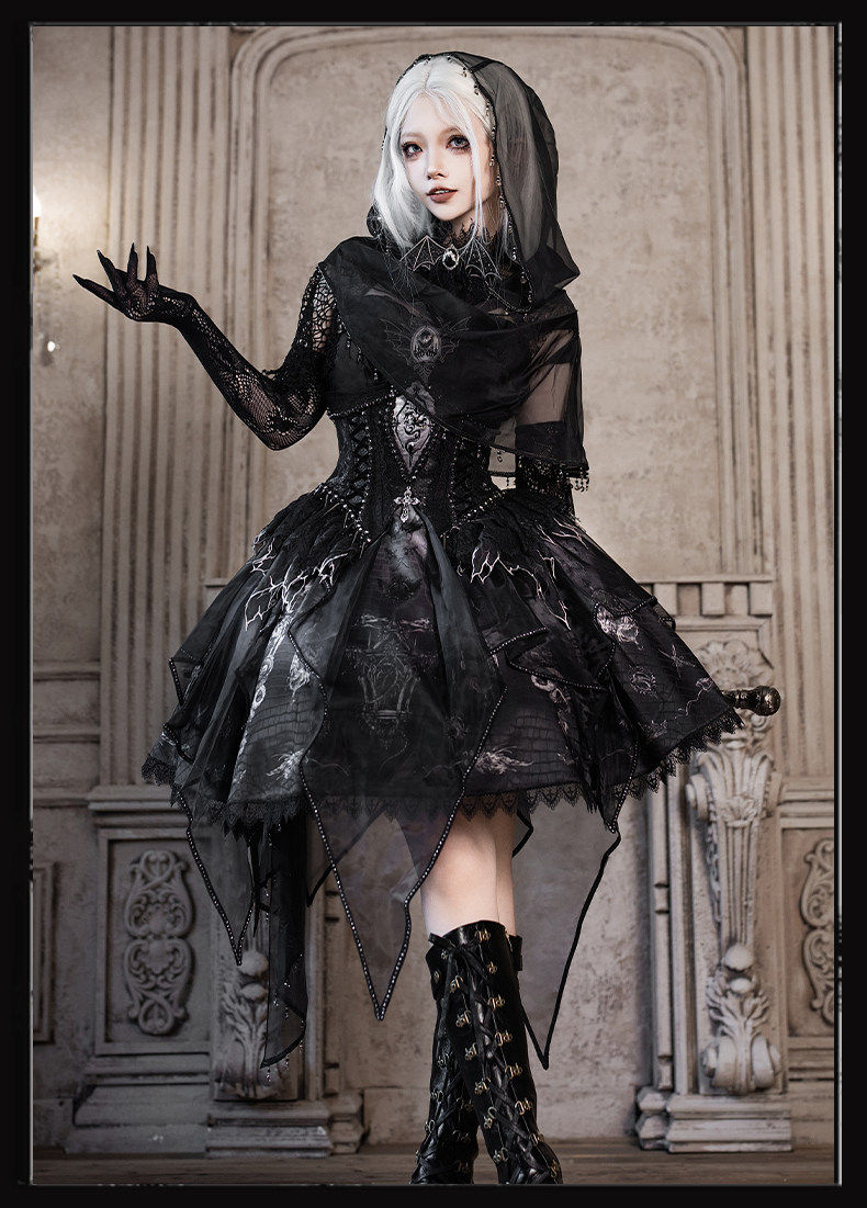 Dragon Bone Gothic Lolita Black JSK Dress