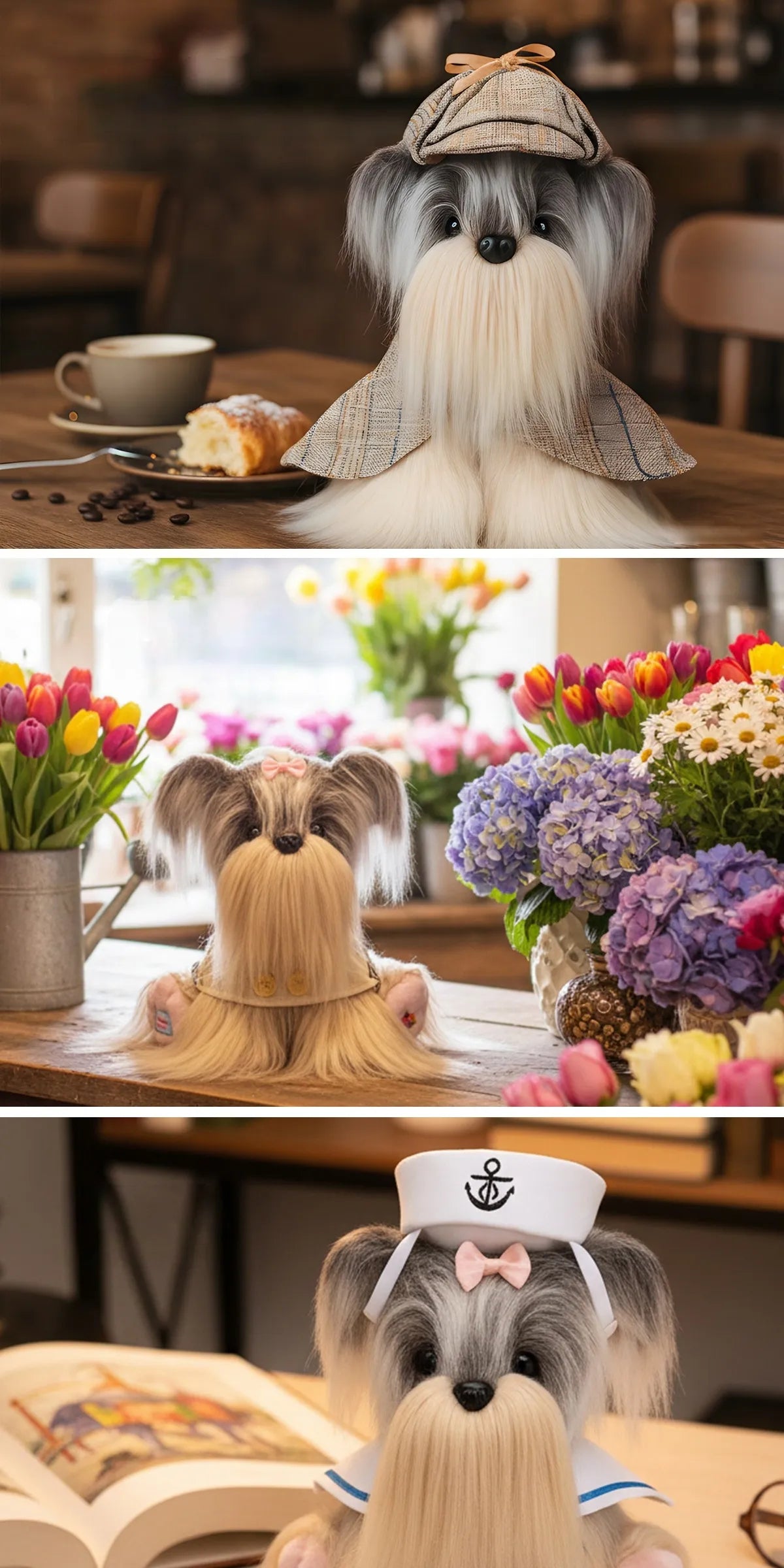 Realistic Plush Yorkshire Terrier Stuffed Doll