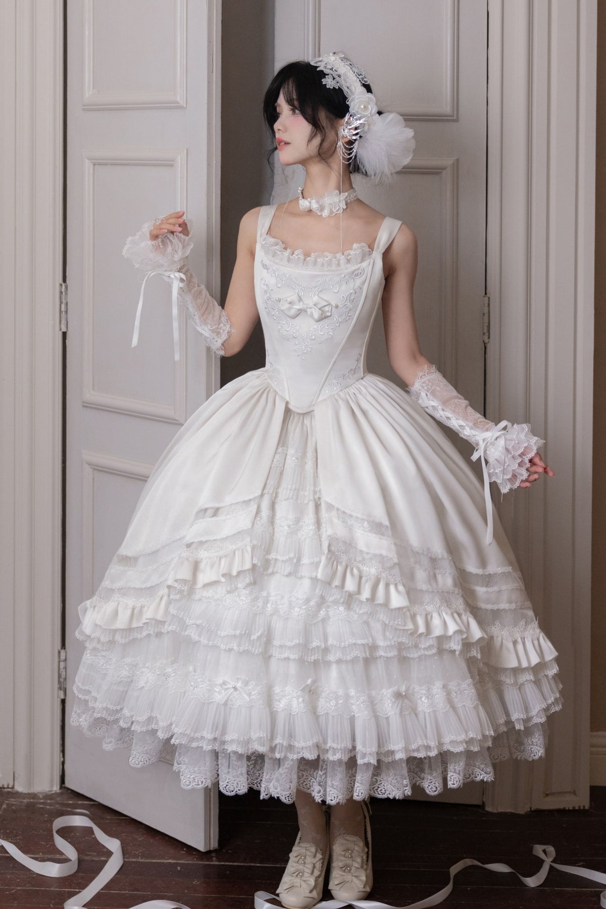 Promise of the Rose Lolita Gorgeous Bridal White JSK Full Set
