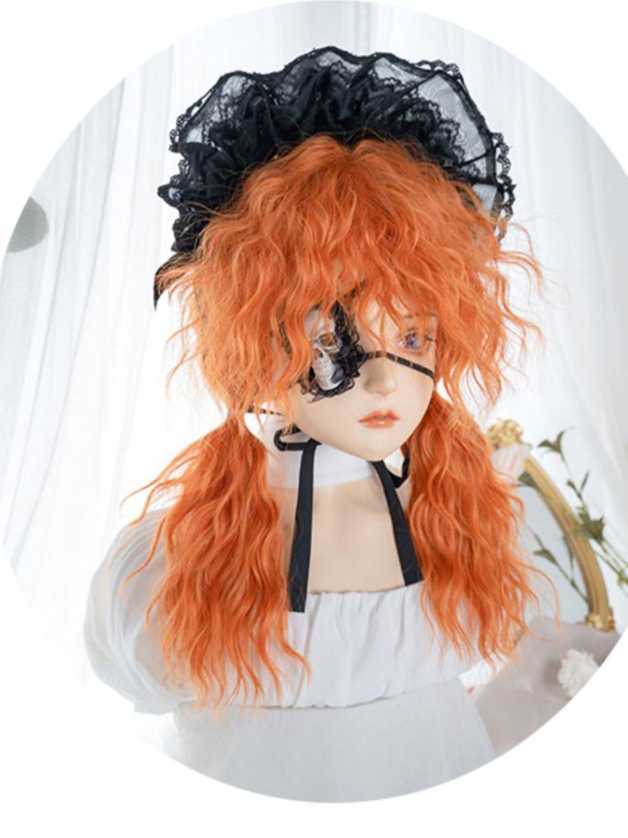 Halloween Pumpkin Orange Short Curly Wig
