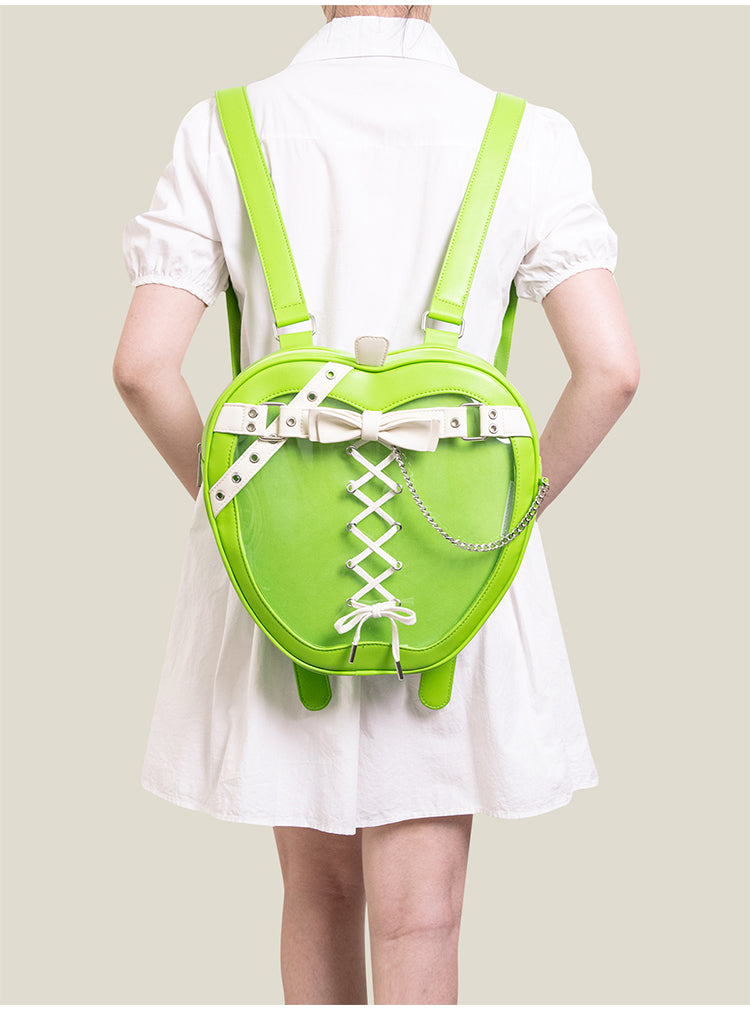 Edgy Apple Motif Ita-Bag Backpack LE1016