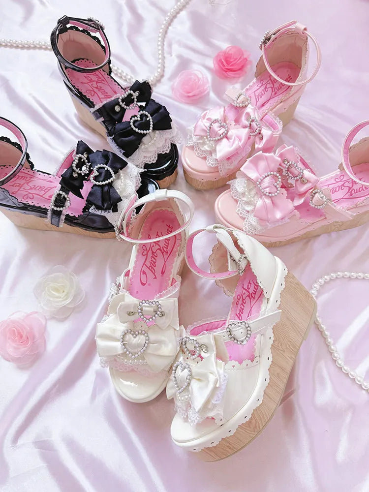Showa Summer Dream Japanese Wedge Lolita Shoes