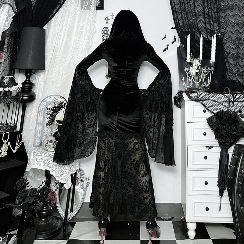 Lolita Gothic dark cloak dress LG1014