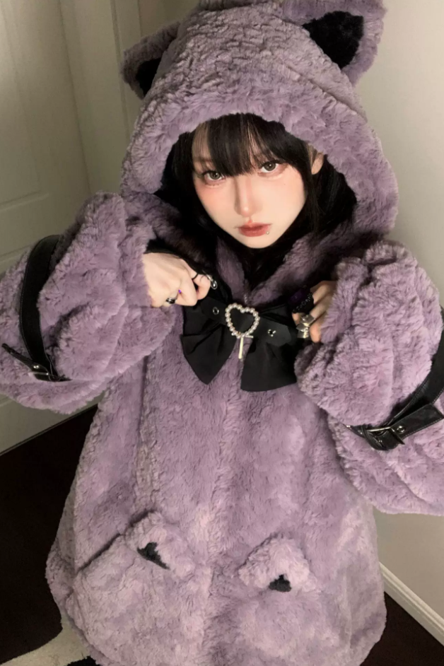 Earthquake Kitty Fluffy Cat Ear J-Style Sweet Cool Lolita Outwear