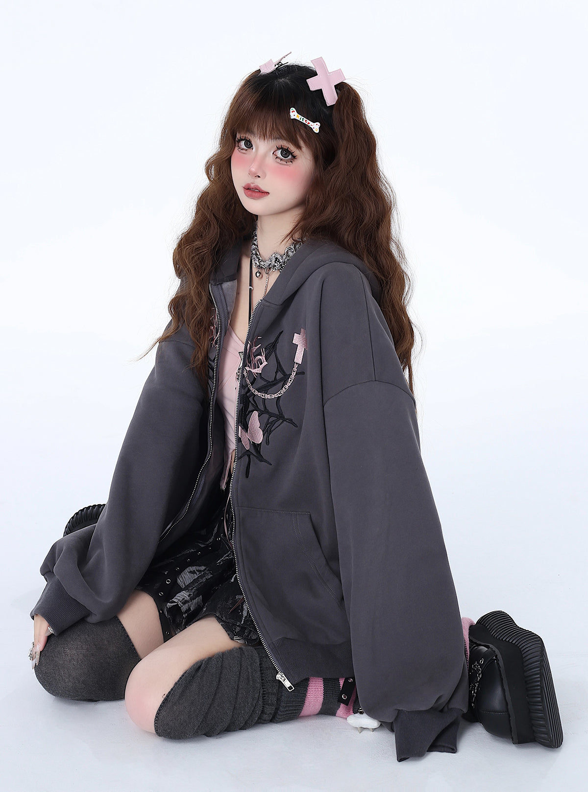 Sweet Punk Y2K Oversized Hoodie Jacket LE1025