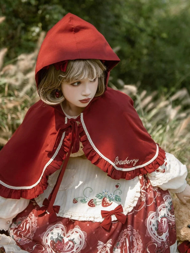 Little Red Riding Hood Original Lolita Christmas Dress & Cape Set