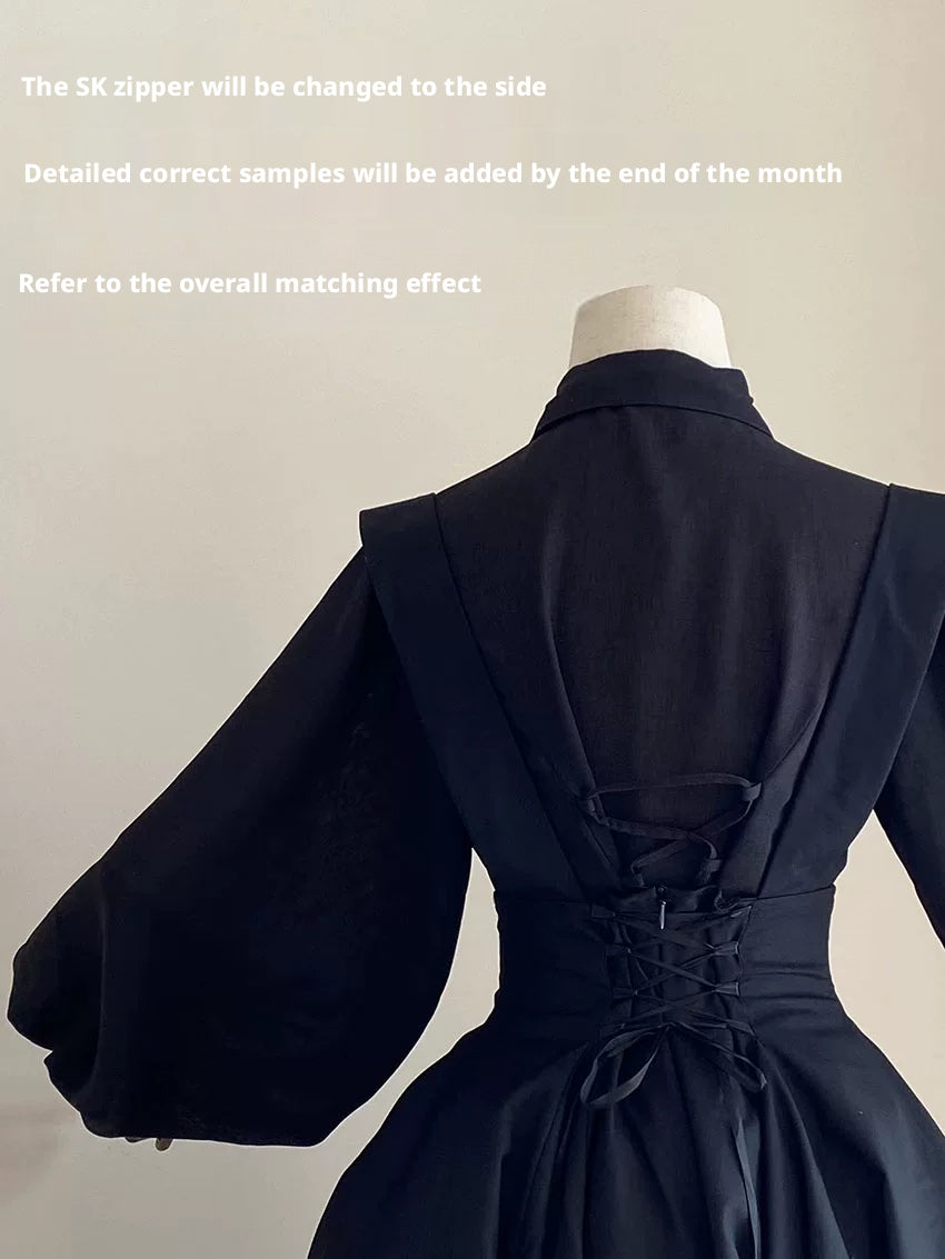 Black Iris Lolita High Waist Suspender Skirt Short Long Classic Gothic