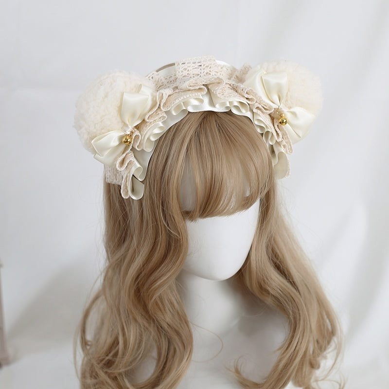 Lolita Sweet Bear Ear Bow Hair Accessory KC (20 Colors) LE6020