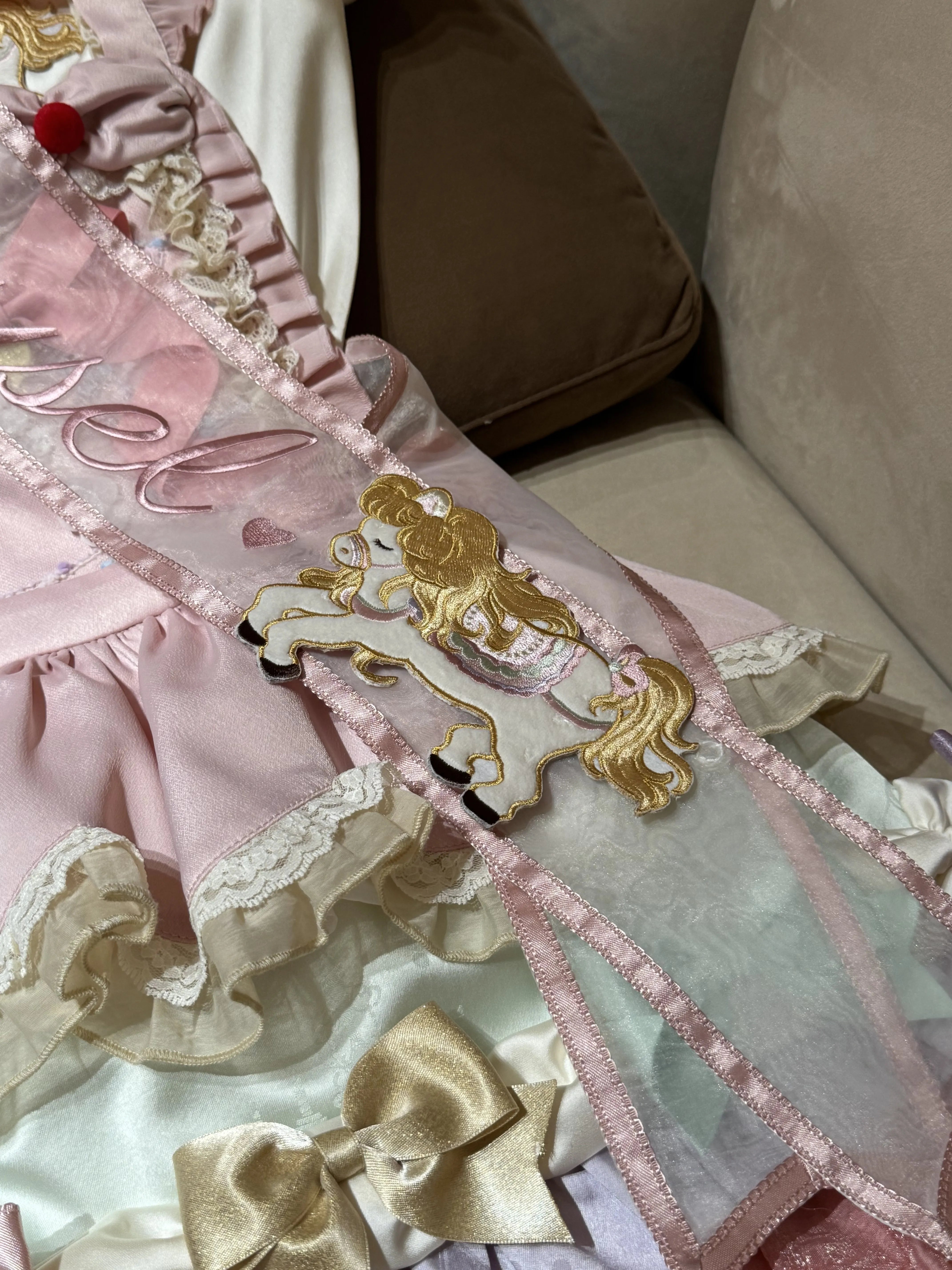 Dream Parade Pink Pony Embroidery Whimsical Sweet Lolita OP SK