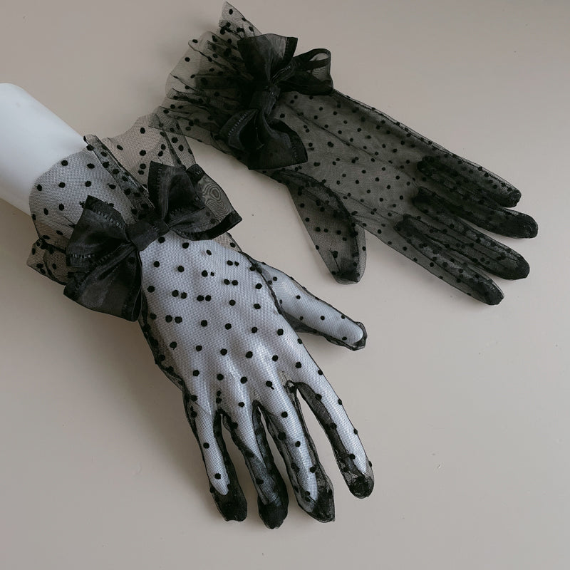 Lolita Classic Polka Dot Lace Wrist Cuffs LA1005