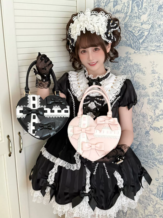 Heart Gift Box Lolita Brown & Black Handbag