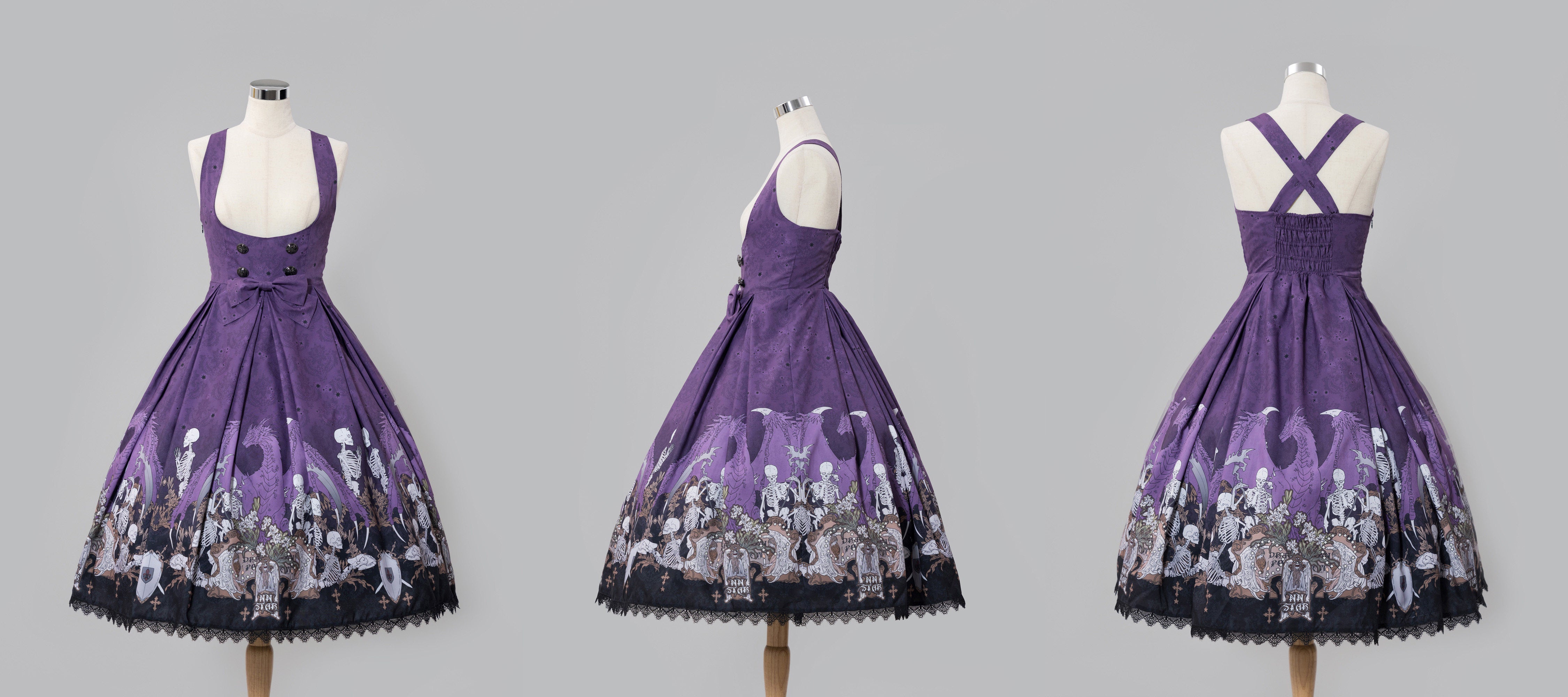 Dragon Bone Lily Lolita Gothic Purple JSK Dress