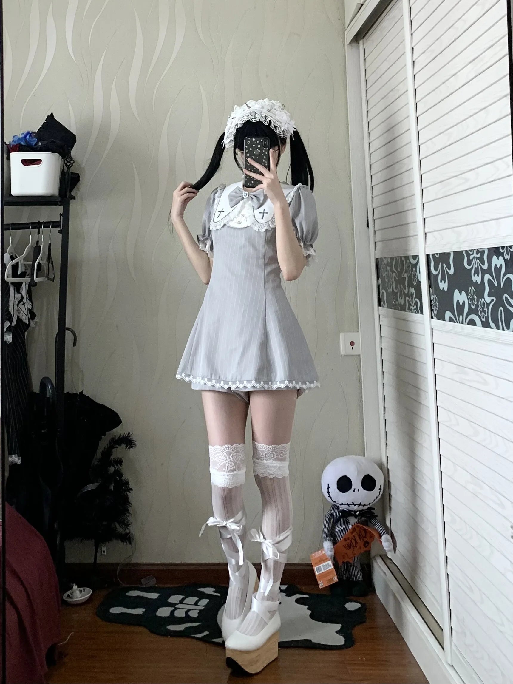 Prayer Poem Ryōsangata Striped Summer Outfit Set