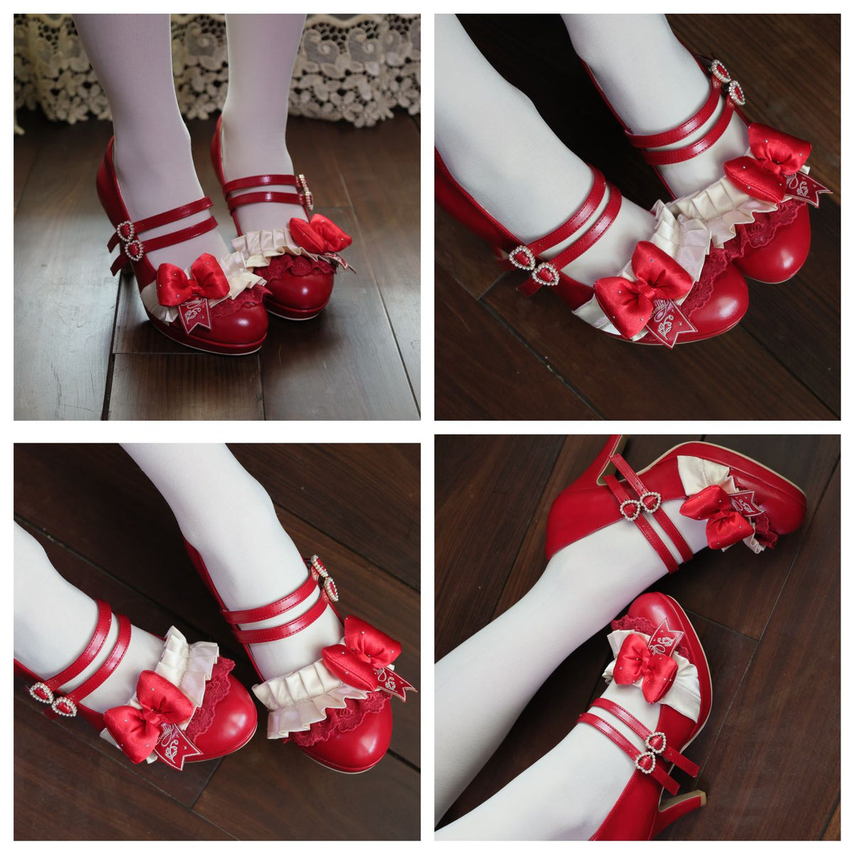 Choco Lulu Sweet Bow Lolita High Heel Leather Shoes