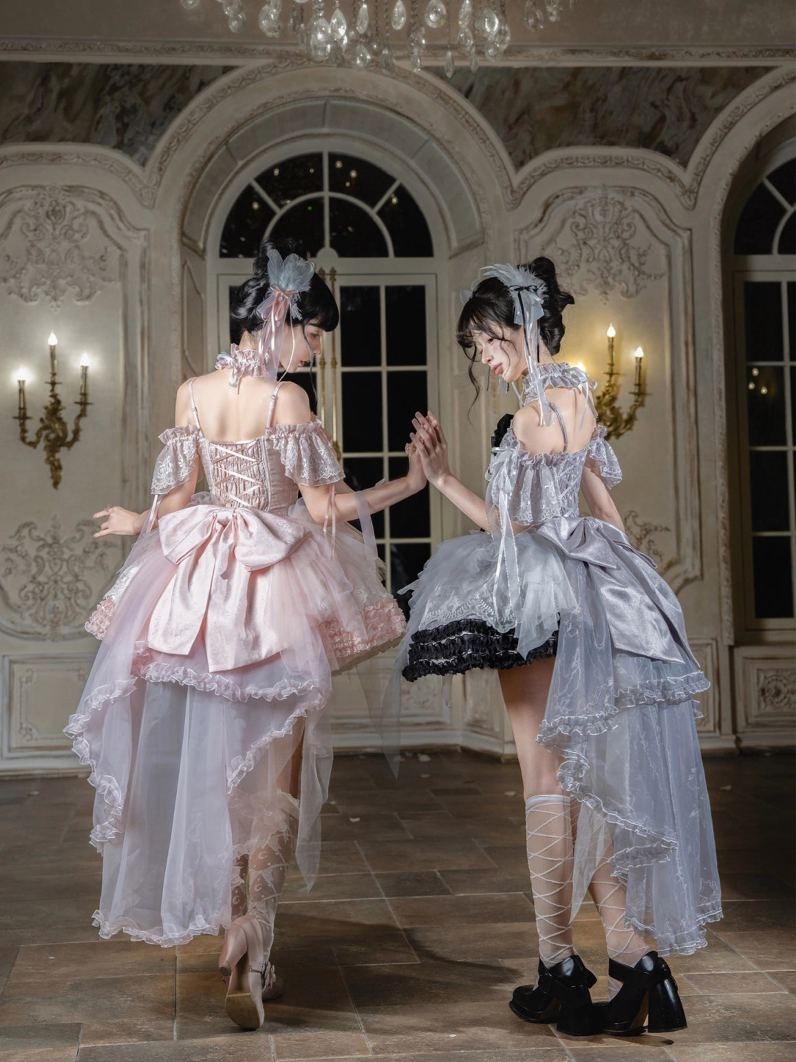 Swan Dance Lolita Sweet Ballet Pink & Black JSK Set