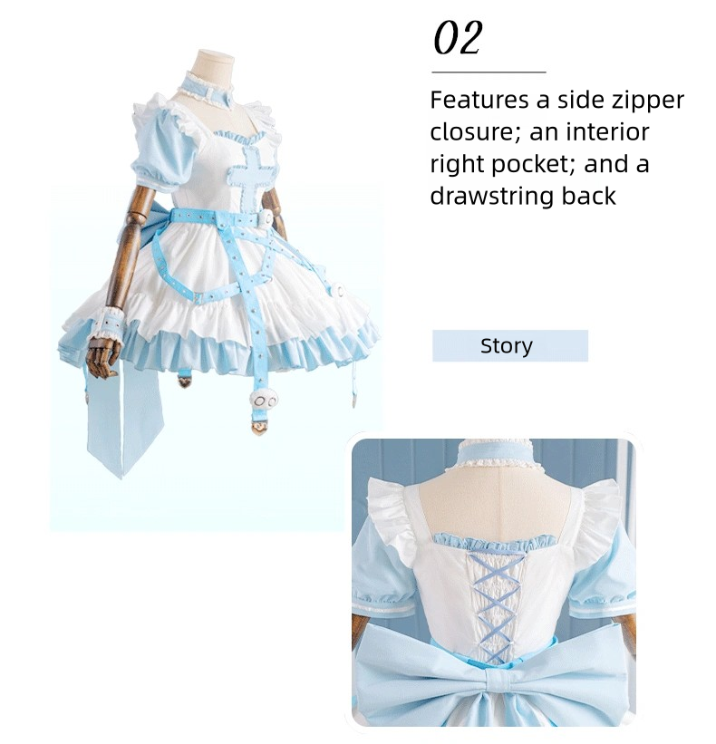 Lolita Y2K Infirmary Aesthetic Aqua OP Full Set