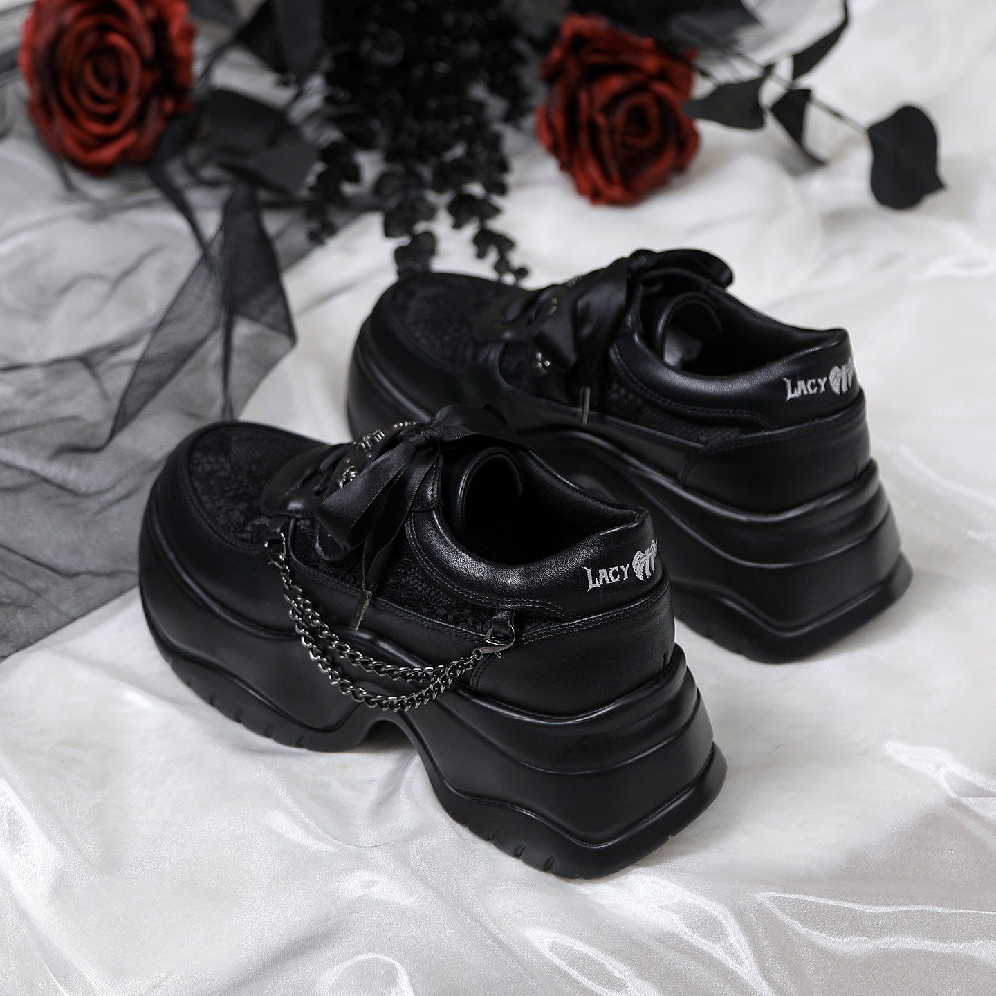 Twin Night Veil Gothic Lolita Round-Toe Sneakers