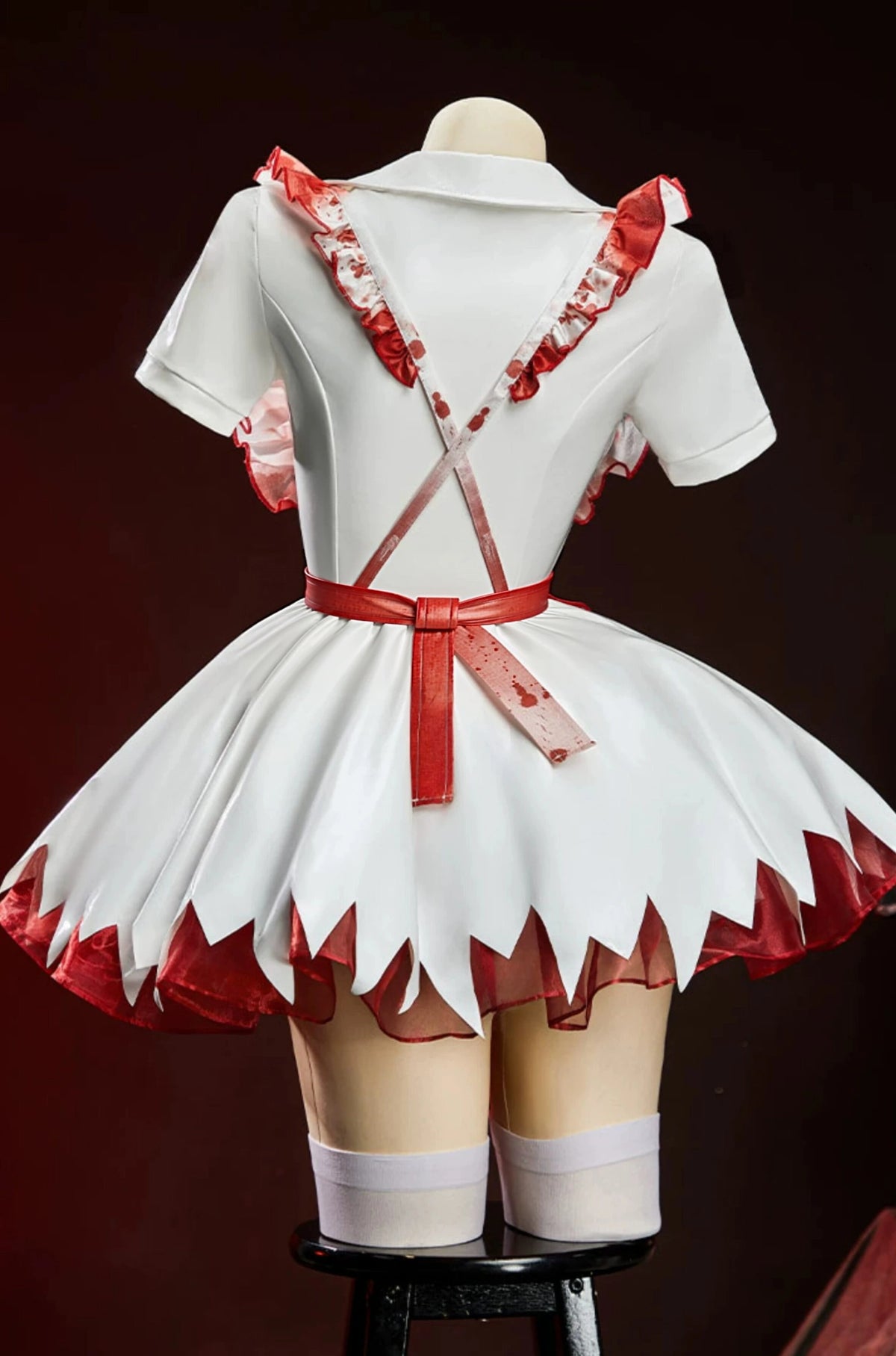 Bloody Nurse Series White PU Leather Nurse Cosplay Costume
