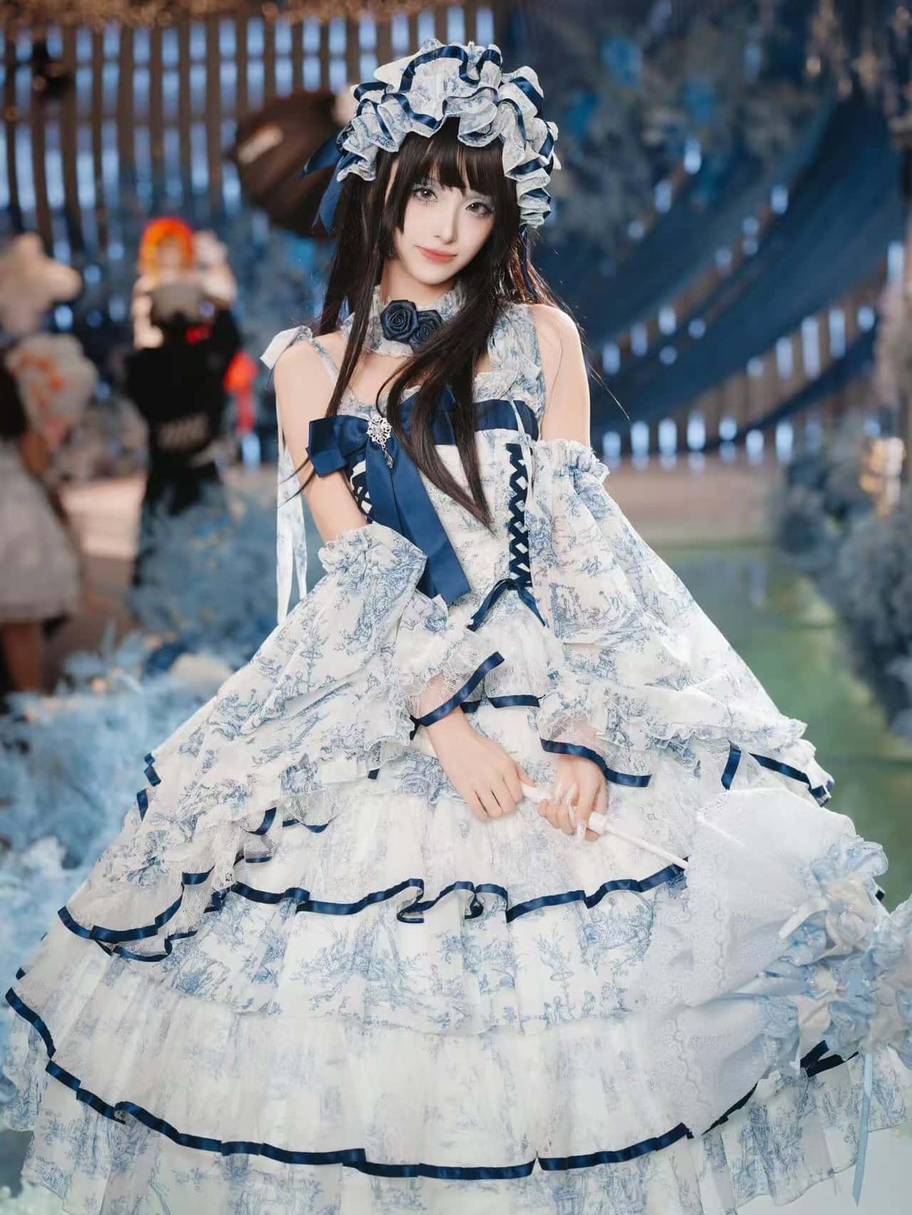 Rainy Celadon Lolita Boned Corset Dress