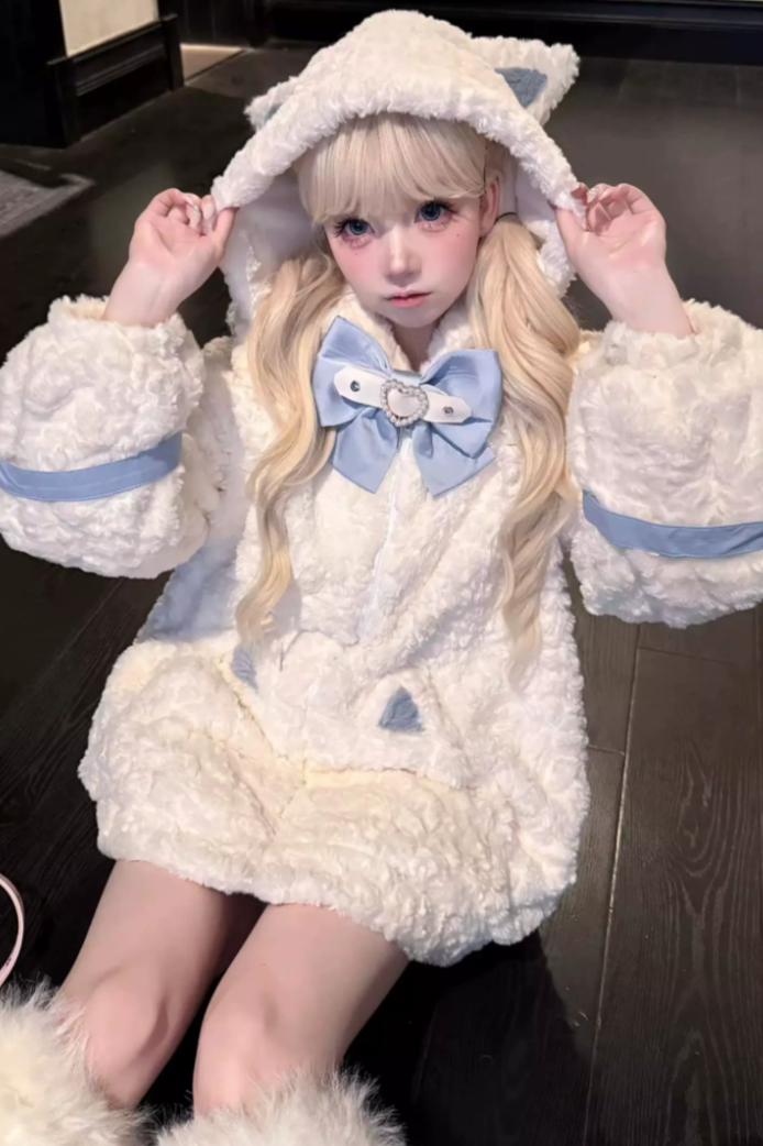 Earthquake Kitty Fluffy Cat Ear J-Style Sweet Cool Lolita Outwear