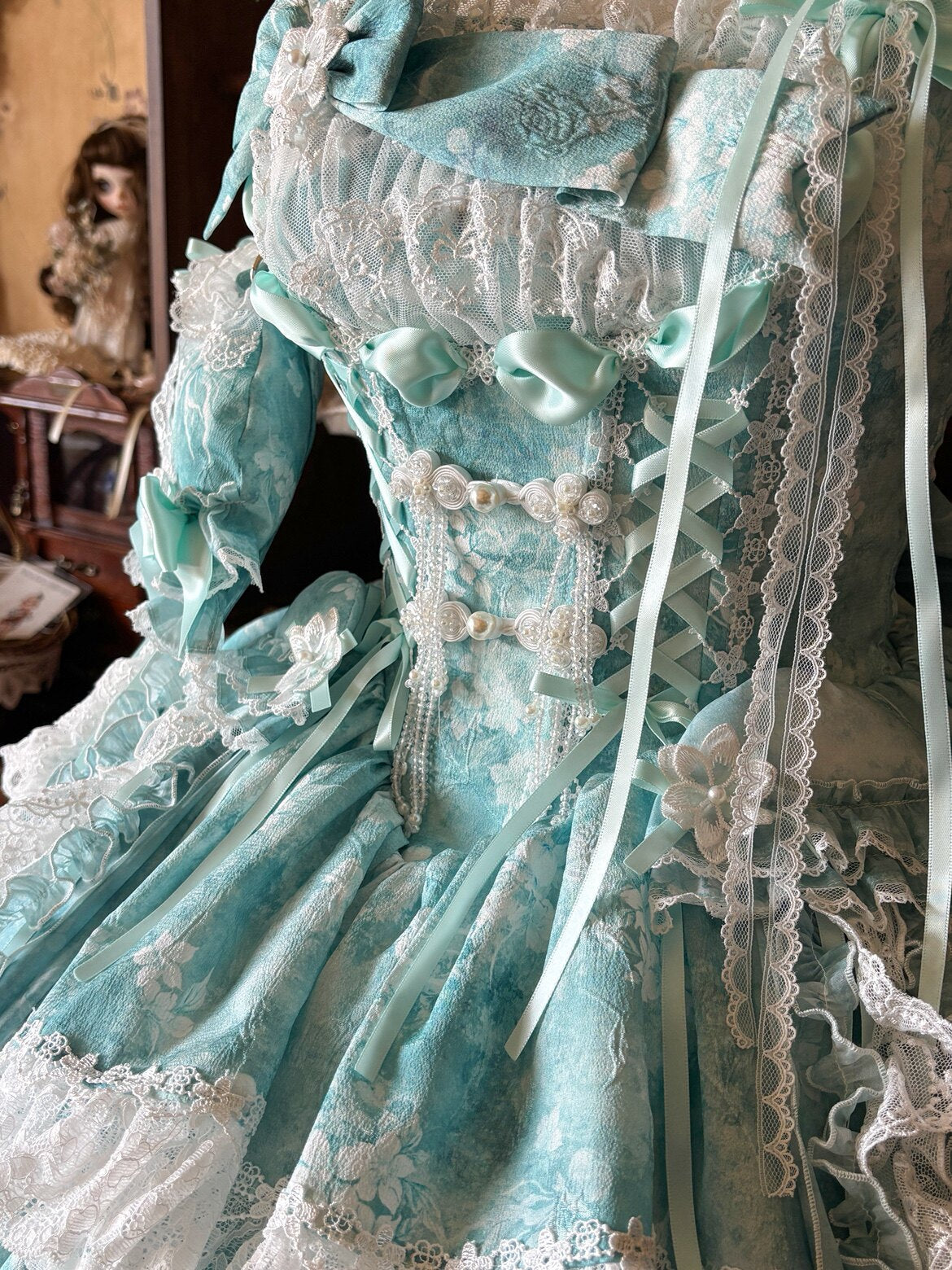 Jellyfish Pear Blossom Daily Lolita Blue JSK Dress