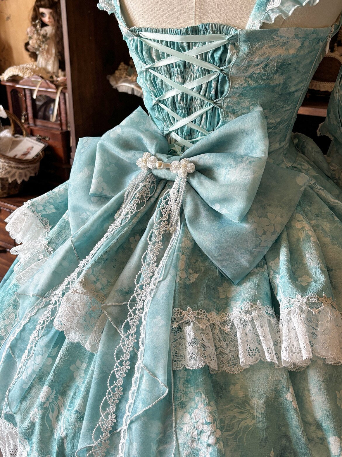 Jellyfish Pear Blossom Daily Lolita Blue JSK Dress