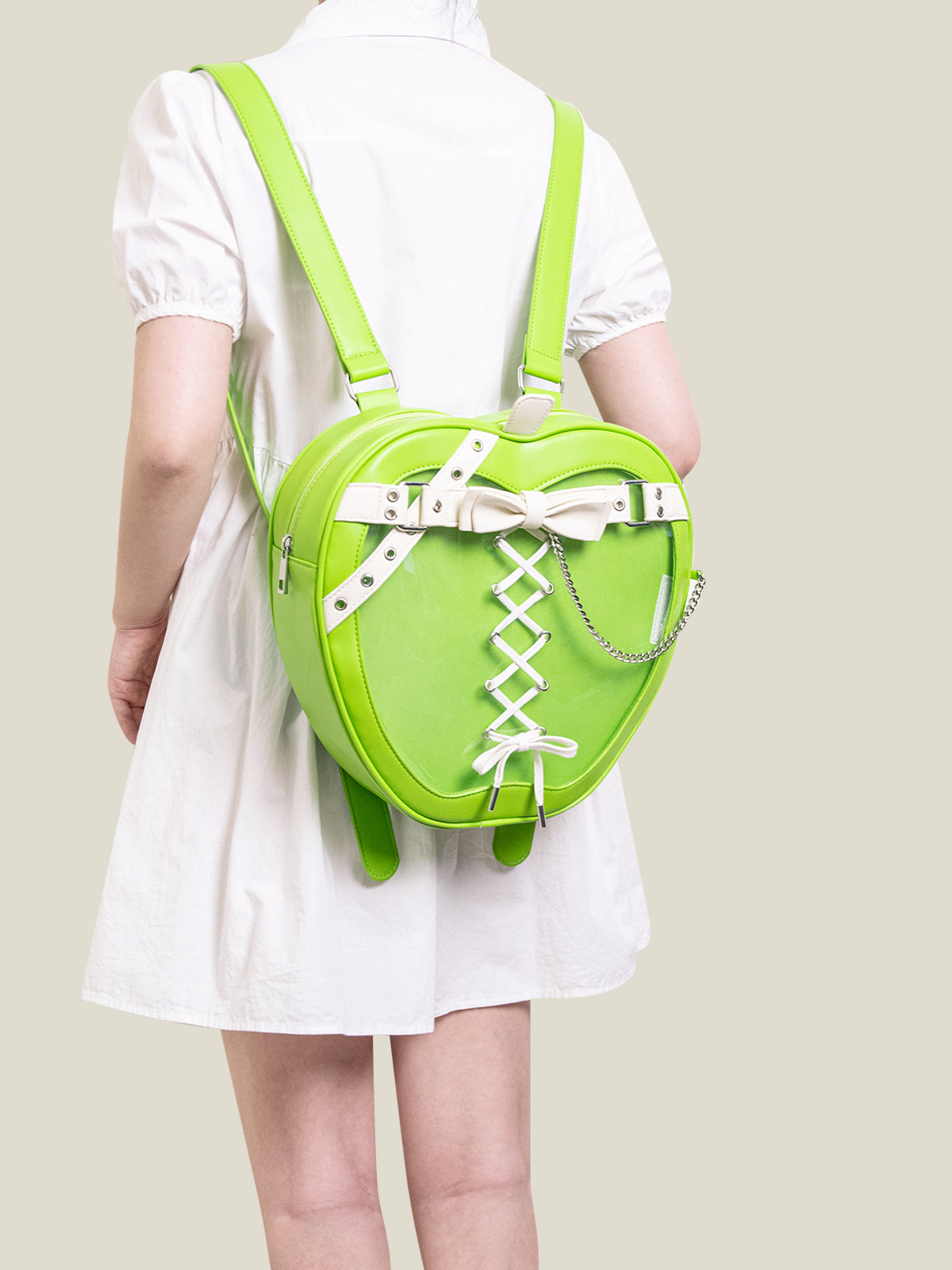 Edgy Apple Motif Ita-Bag Backpack LE1016