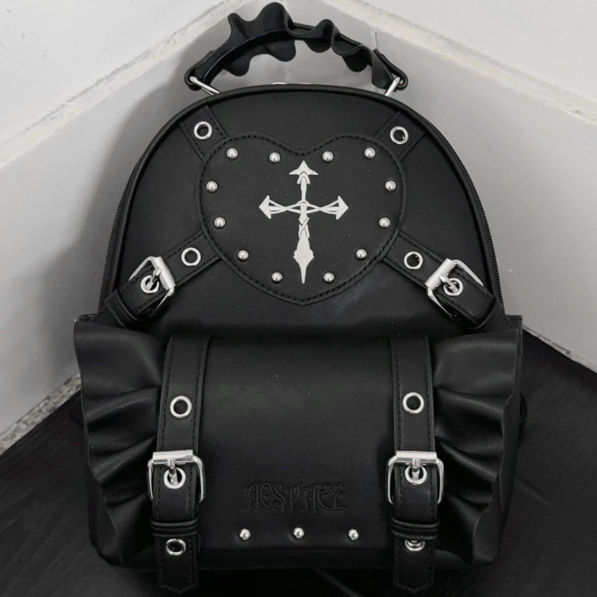 Hypoxic Outer Space Absurd Oath Embroidered Heart Backpack