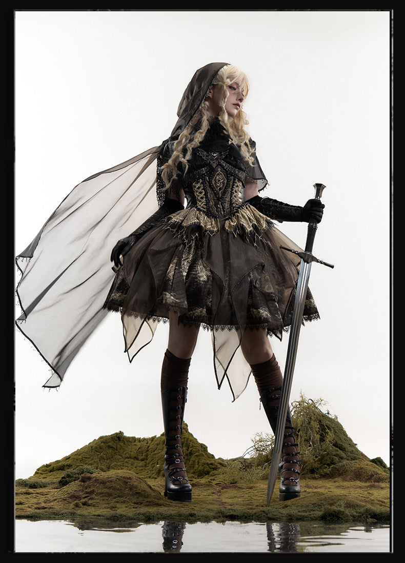Dragon Bone Gothic Lolita Wasteland Tone JSK Dress