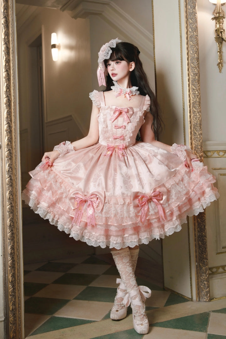 Satin Rose Sweet Lolita OP JSK Dress