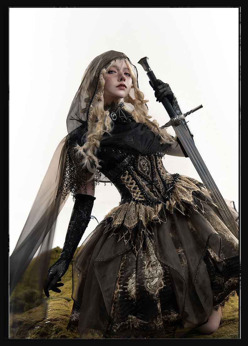 Dragon Bone Gothic Lolita Wasteland Tone JSK Dress