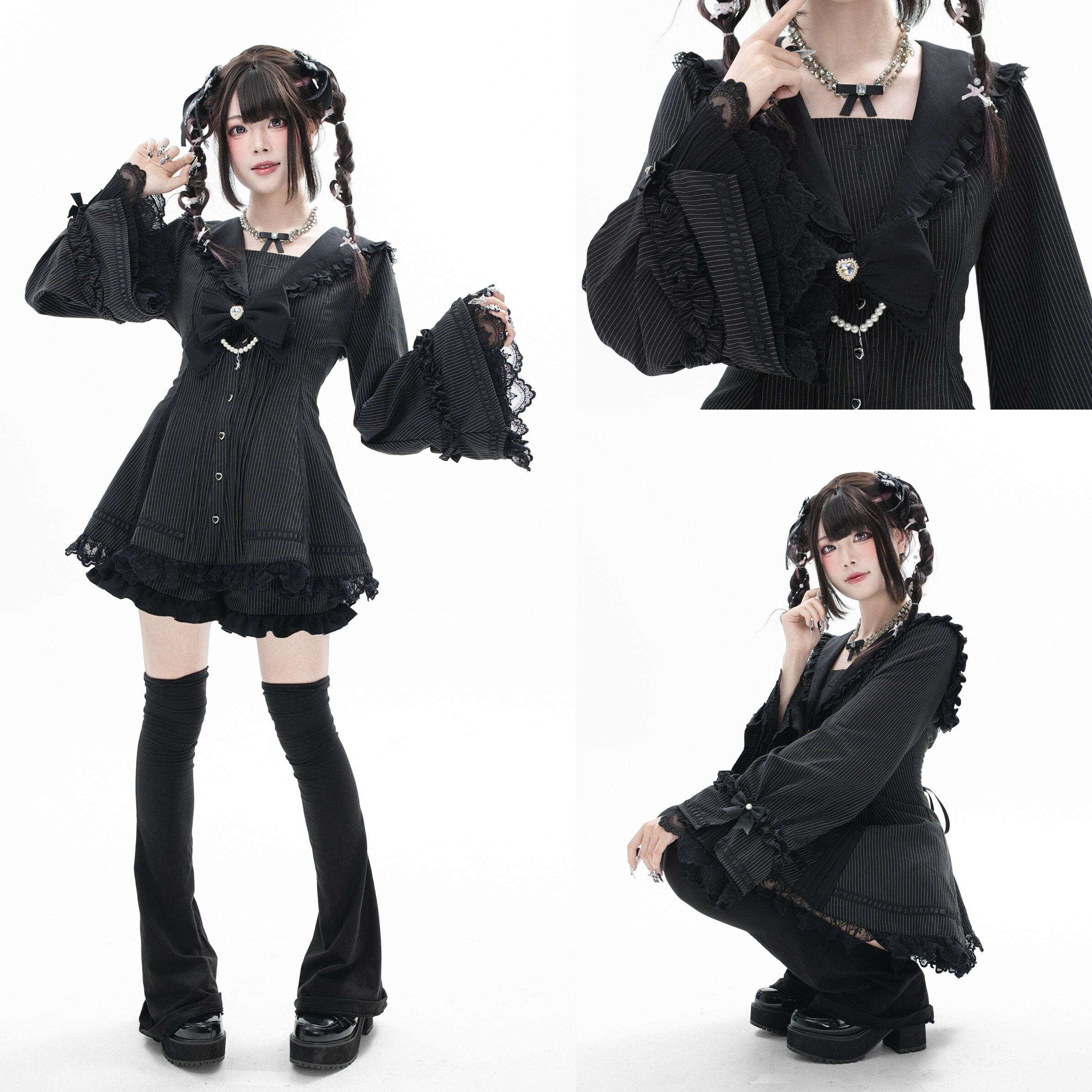 Night Prayer Hime Sleeve Lace Coordinate Outfit Set
