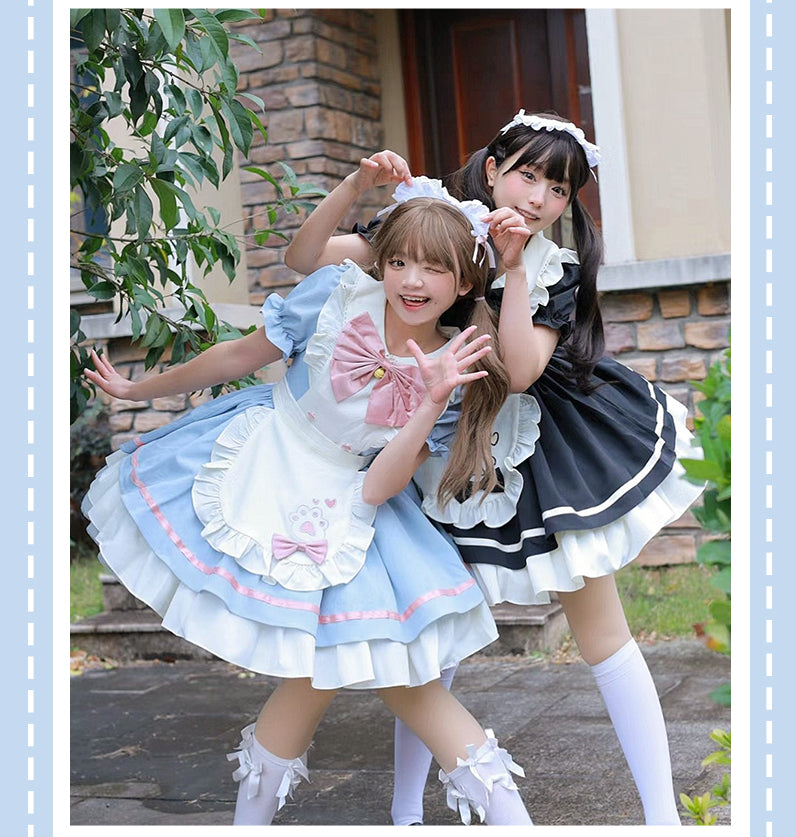 Lolita Kawaii Puppy Print OP Maid Dress LE1043