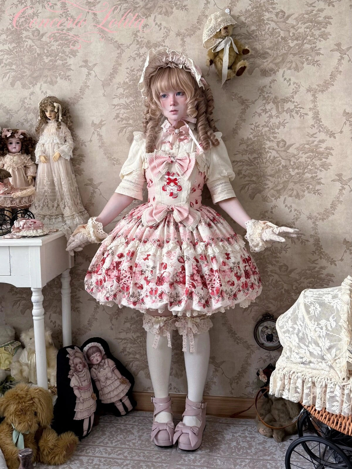 Strawberry Concerto Original Sweet Elegant Bud Shape Lolita JSK Dress
