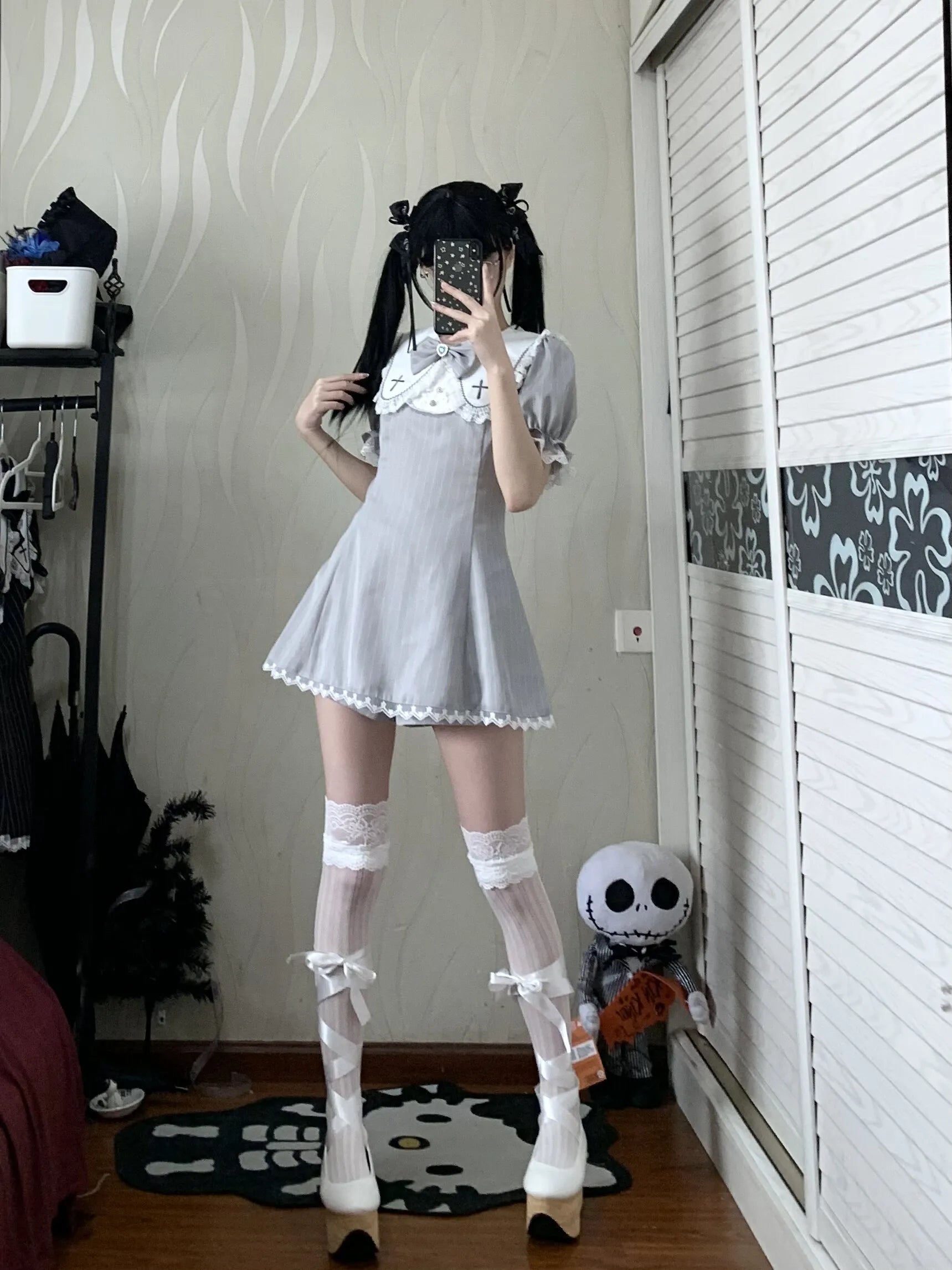 Prayer Poem Ryōsangata Striped Summer Outfit Set