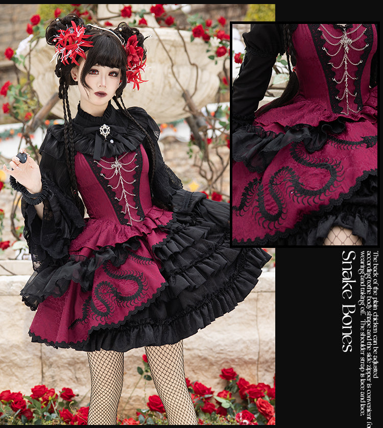 Lolita Dark Gothic Neo-Chinese JSK Dress LG1053