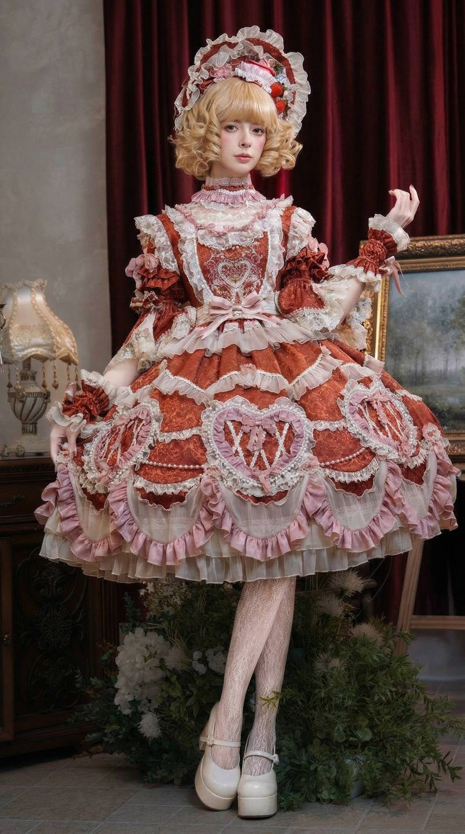 Moonlit Rose Vintage Cake Lolita OP Dress