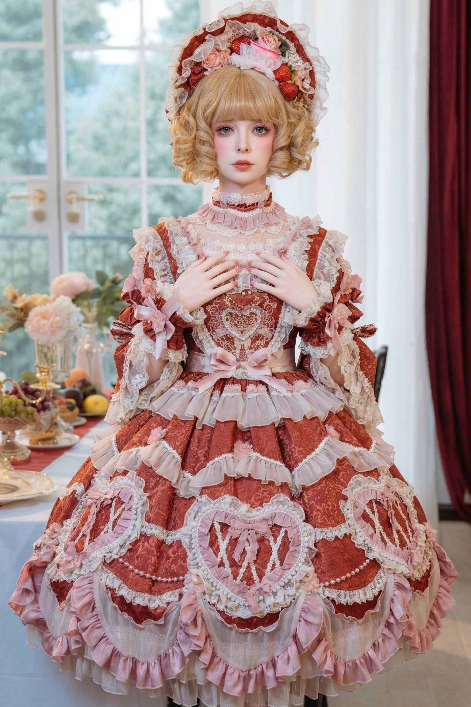 Moonlit Rose Vintage Cake Lolita OP Dress