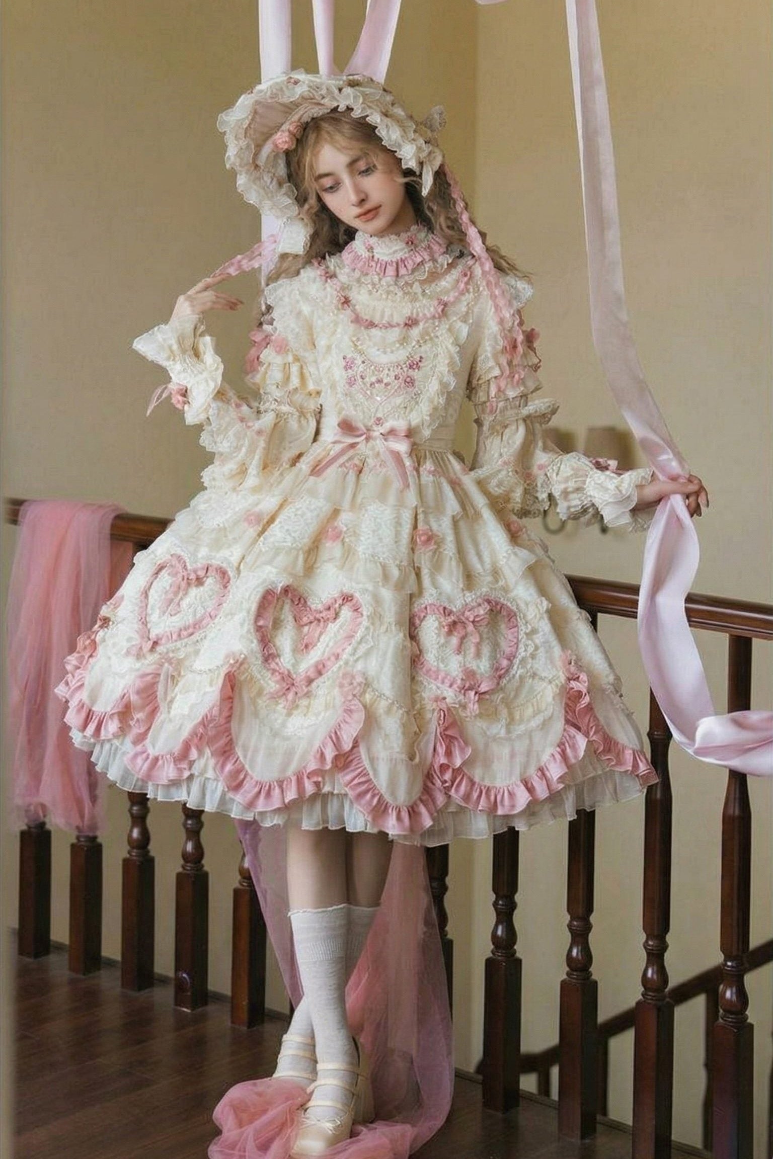 Pearl Shimmer Vintage Cake Lolita OP Dress