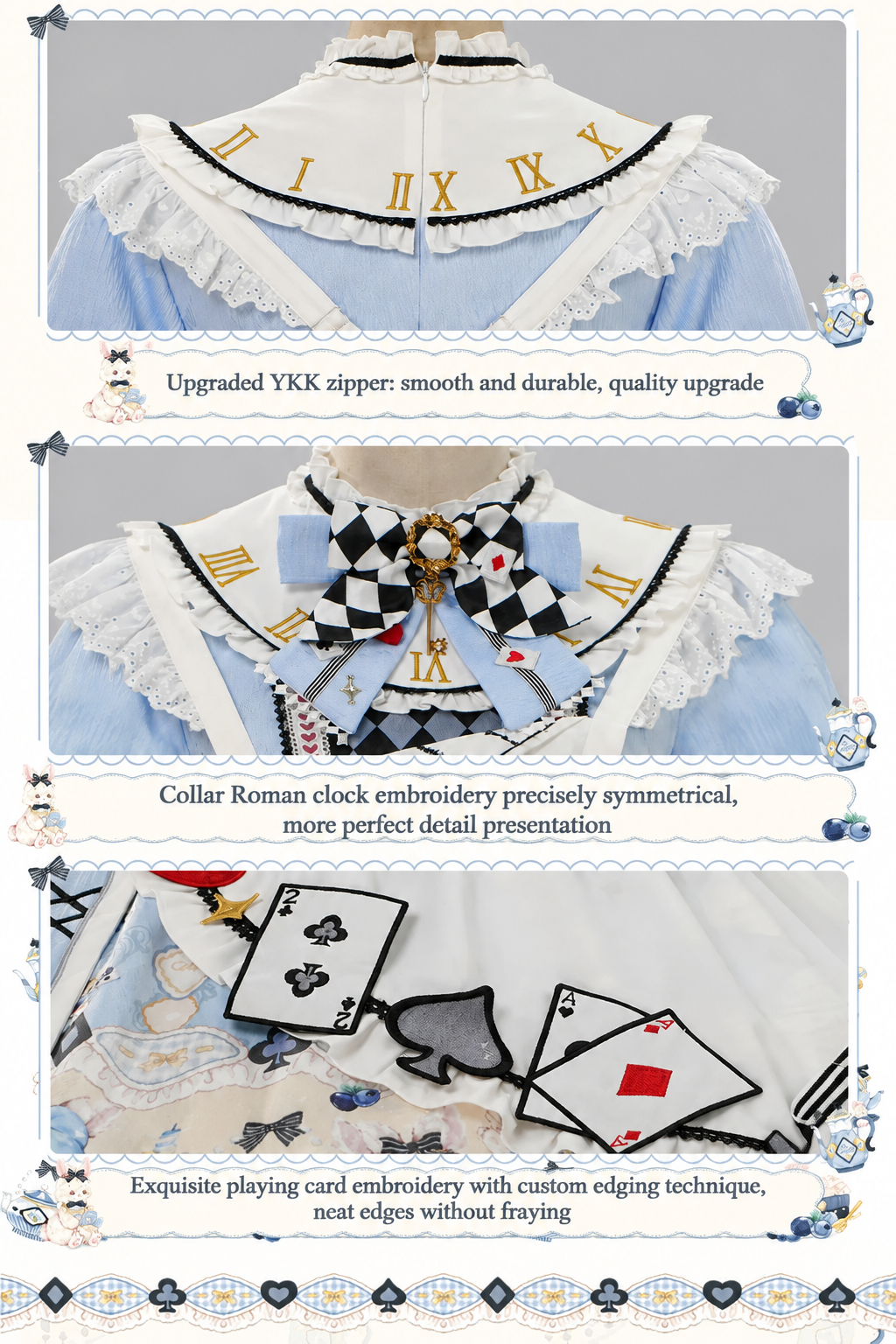 Alice Tea Party 2.0 Original Fairy Tale Style Lolita Black & Red OP Dress Set
