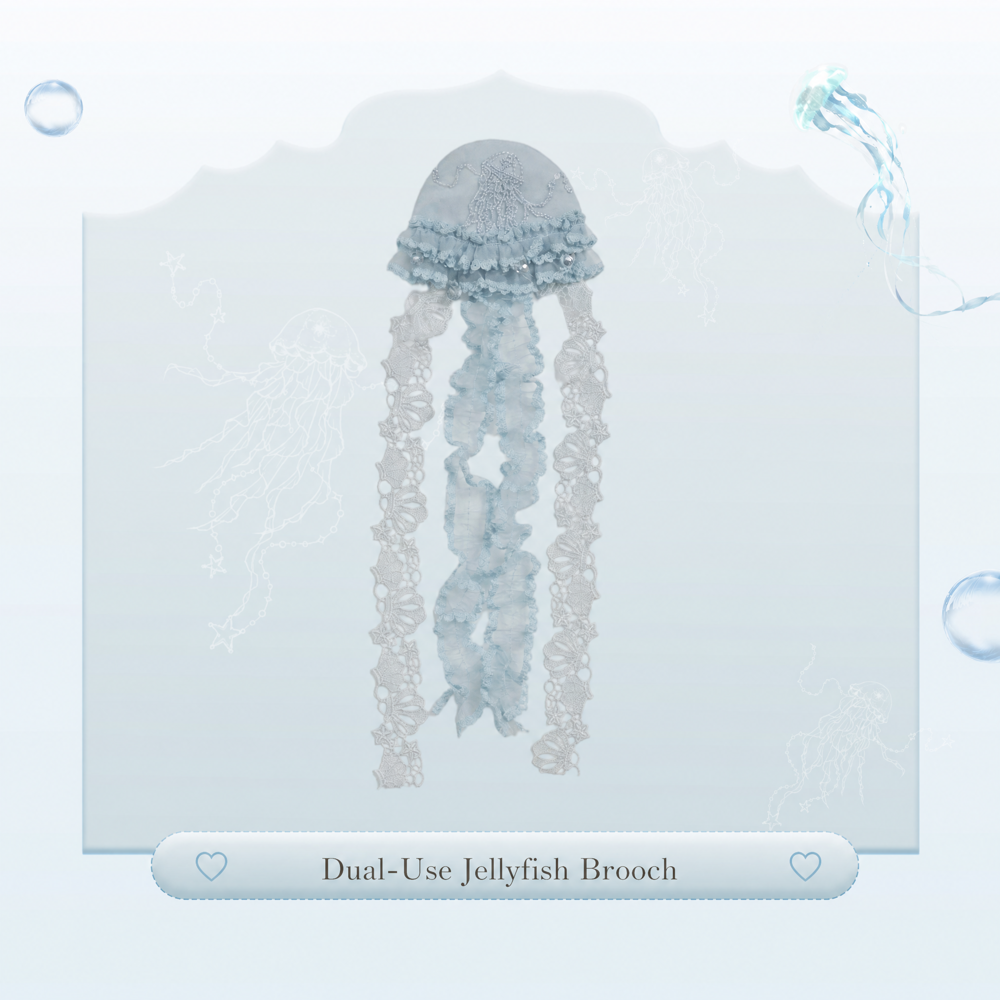 Colored Glaze Jellyfish Lolita Embroidered OP Dress
