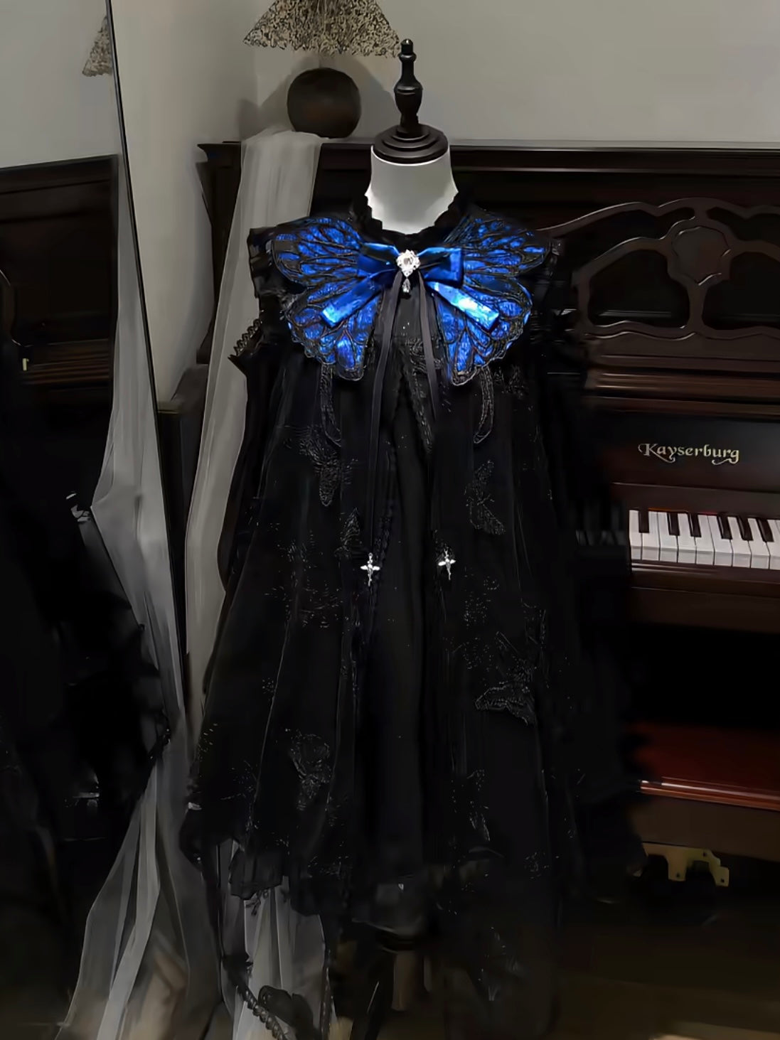 Blue Morpho Butterfly Dark Gothic Original Lolita OP Dress
