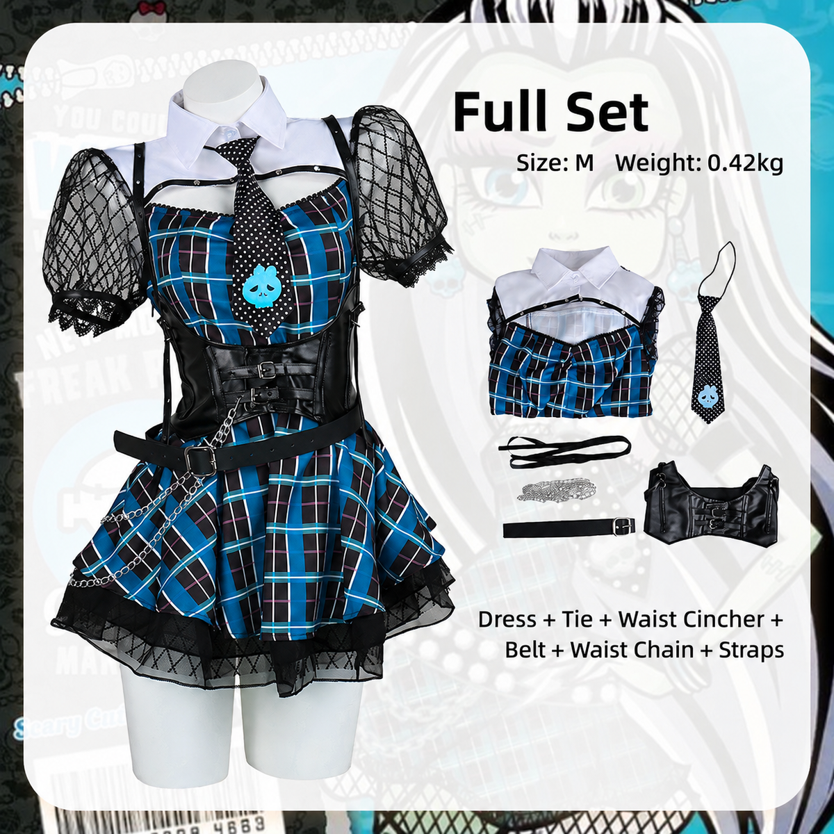 Monster High Frankie Stein Fanart Halloween Cosplay Costume