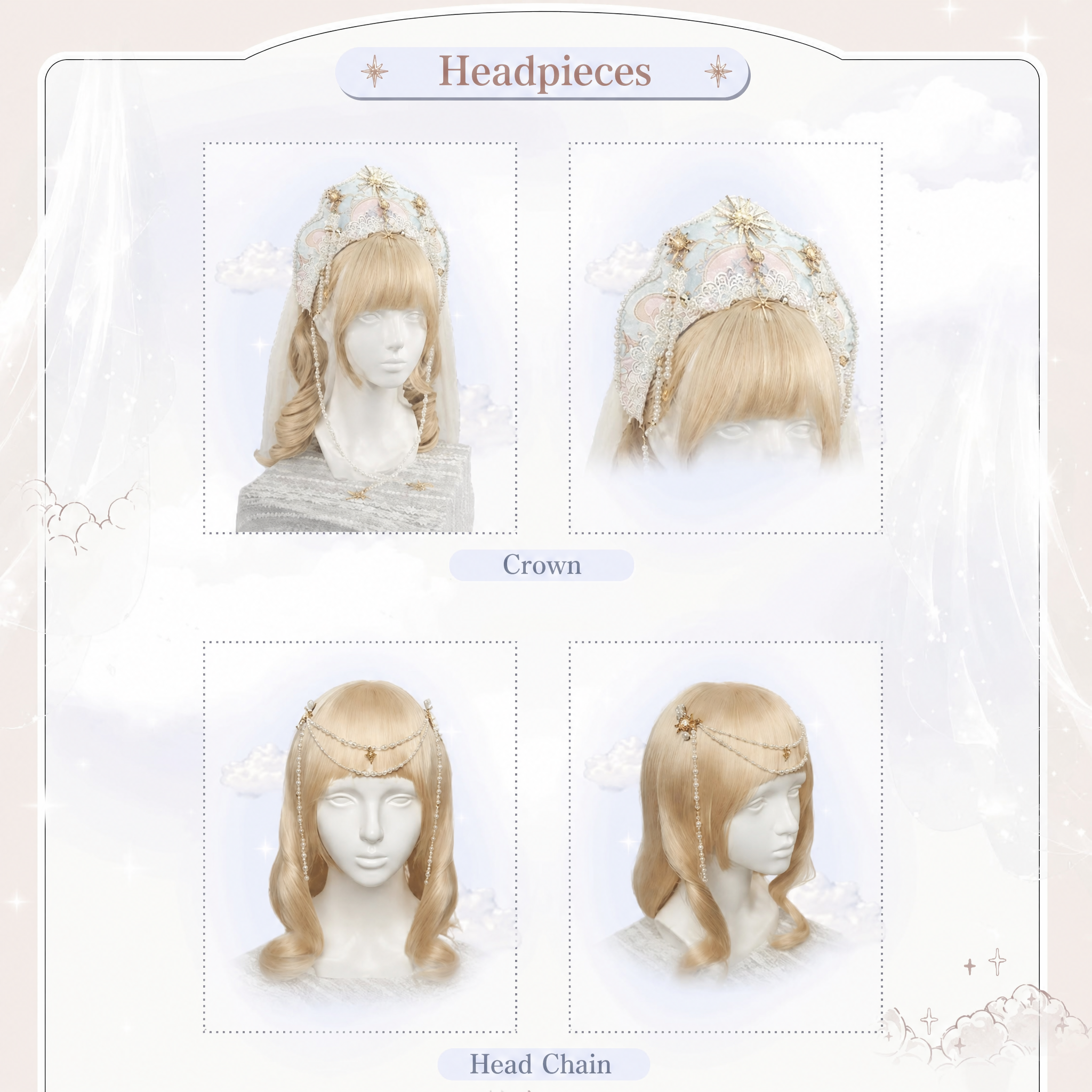 Moon‑Veil Zodiac Elegant Retro Ancient‑Greek Lolita Accessories