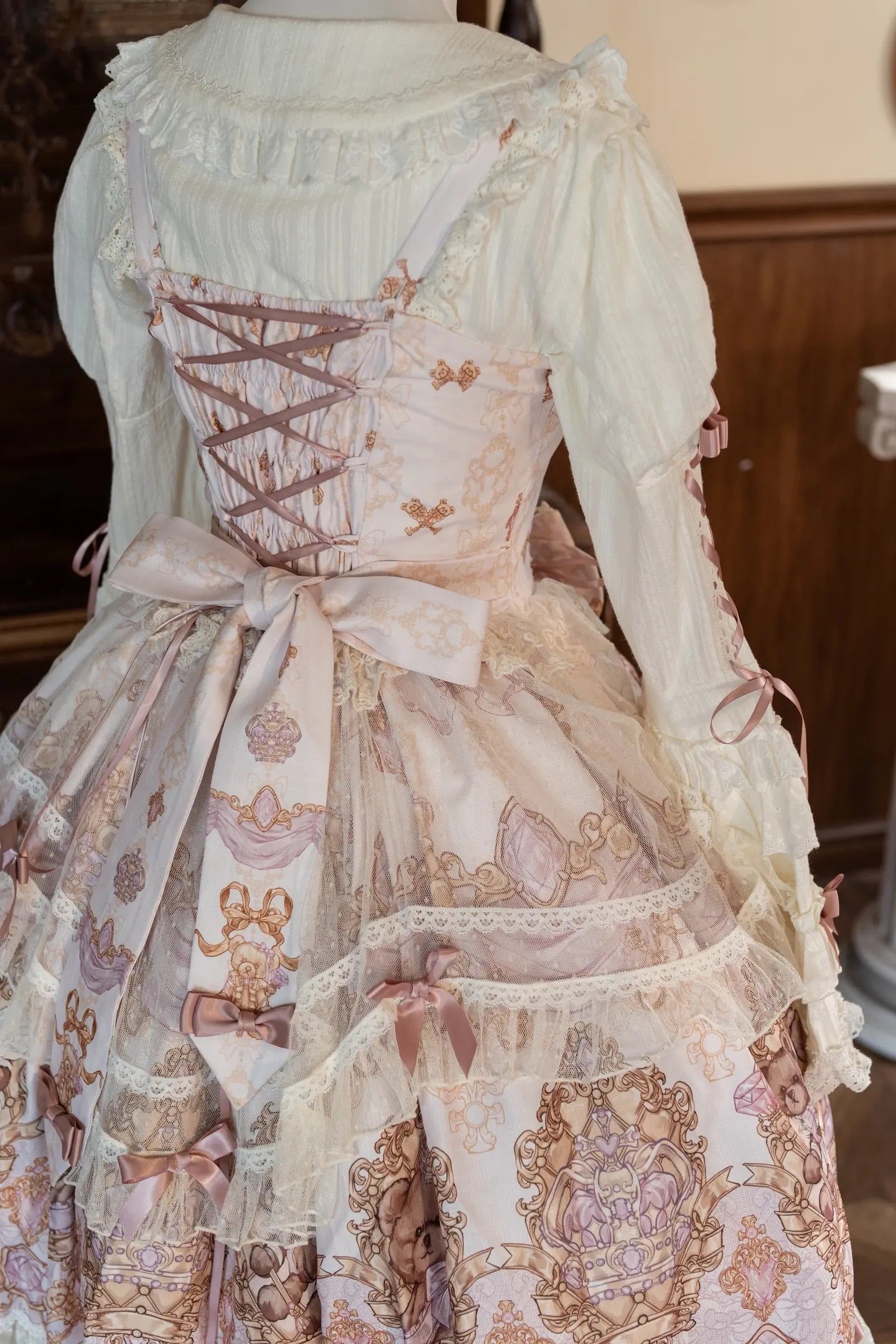 Sweet Ode Bear Lolita Printed Pink JSK