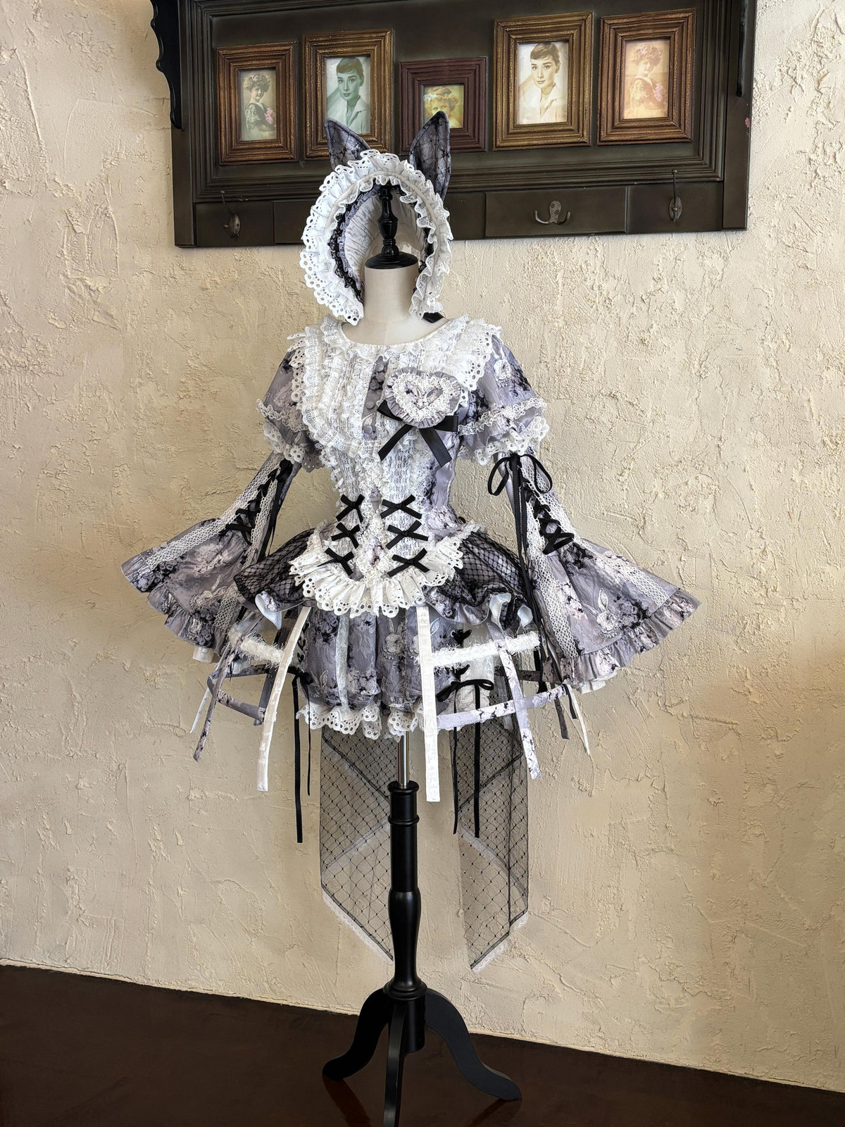 Castle Bunny Lolita Vintage Doll‑Like Two‑Piece Black Set