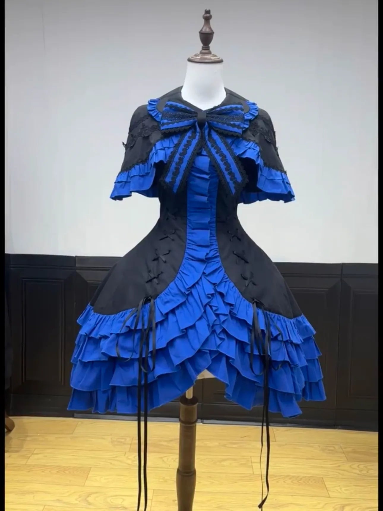 Dark Gothic Doll Twin Stars Lolita Blue OP Dress