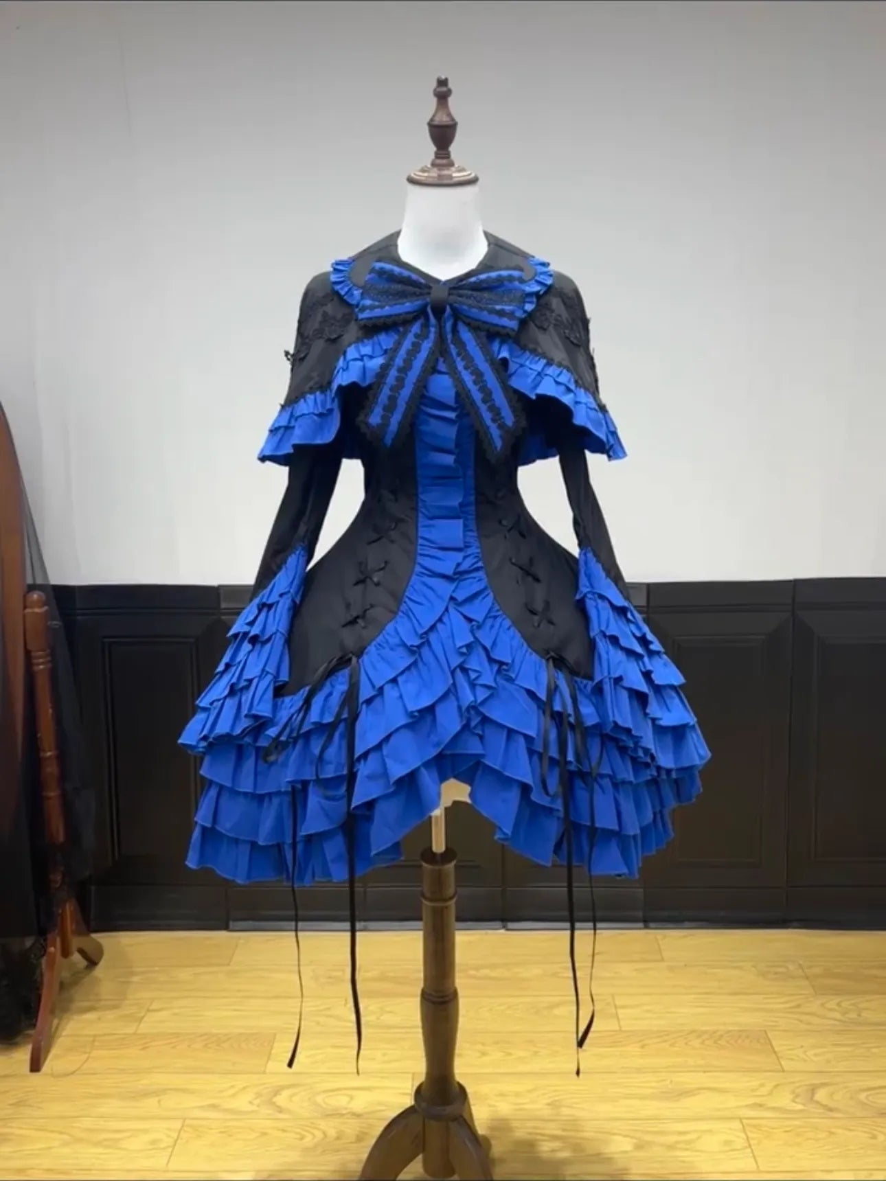 Dark Gothic Doll Twin Stars Lolita Blue OP Dress