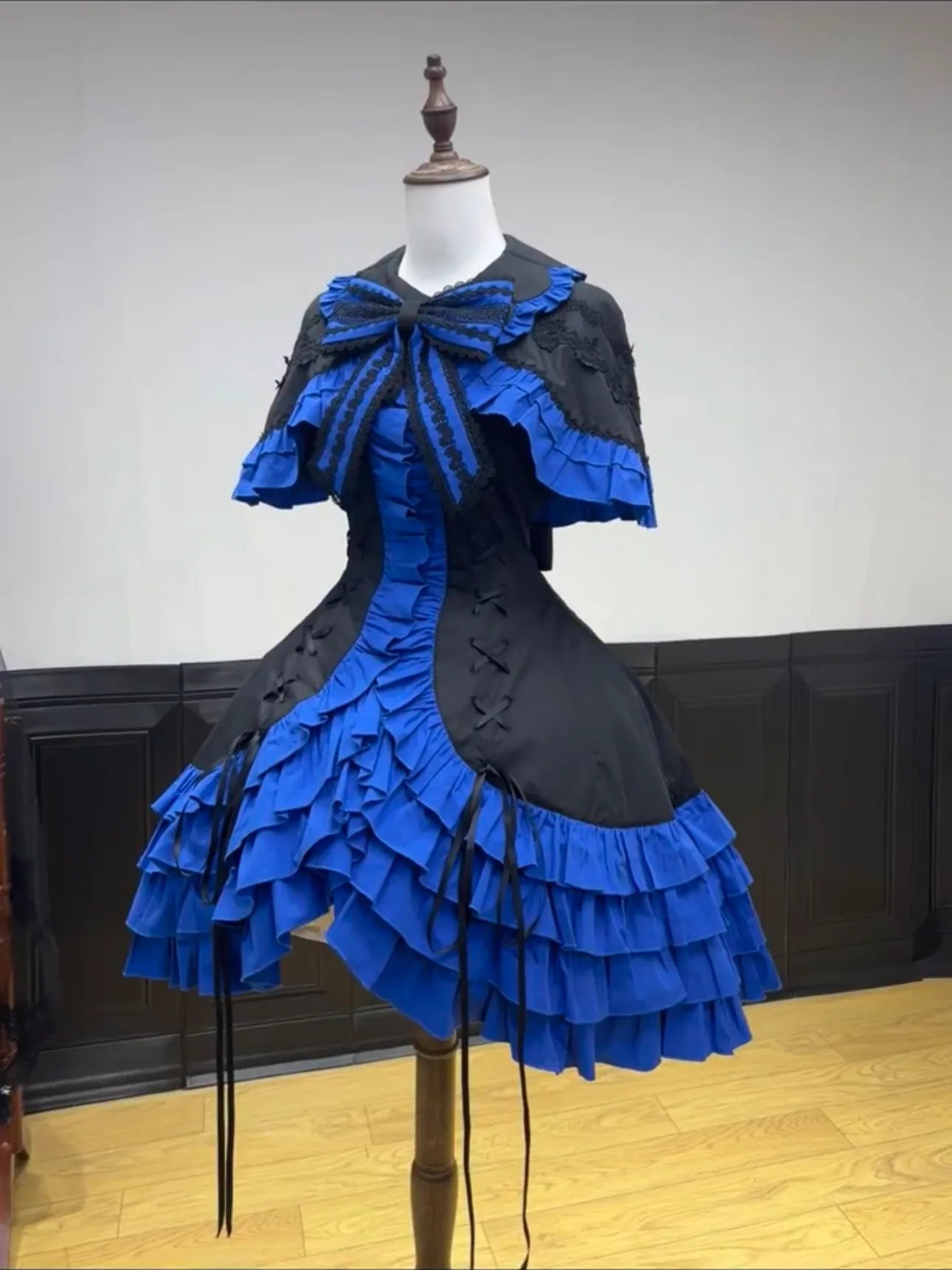 Dark Gothic Doll Twin Stars Lolita Blue OP Dress